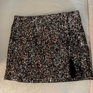 Olivaceous Sequin Skirt
